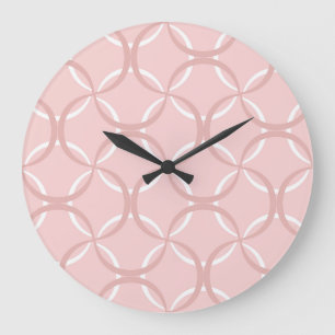 Reloj Redondo Grande Olas rosas: patrón de Moda sin foco