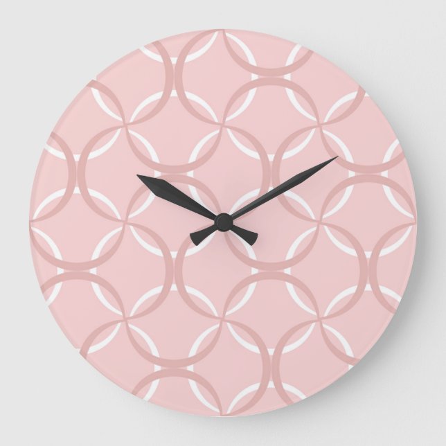 Reloj Redondo Grande Olas rosas: patrón de Moda sin foco (Anverso)