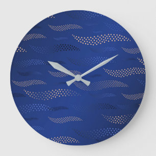 Reloj Redondo Grande Olas Tigre (patrón estilizado) 2
