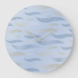 Reloj Redondo Grande Olas Tigre (patrón estilizado) 4