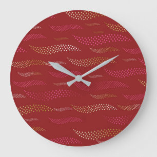 Reloj Redondo Grande Olas Tigre (patrón estilizado) 8