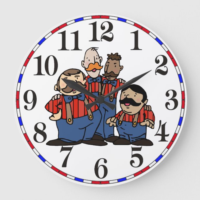 Reloj Redondo Grande Old Fashion Barbershop Quartet 2 (Anverso)