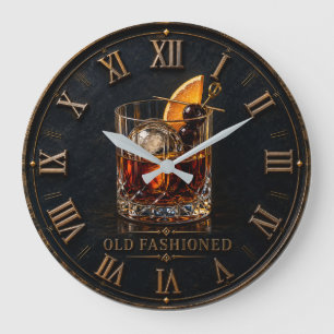 Reloj Redondo Grande Old Fashioned Whiskey Cocktail Bar Decor
