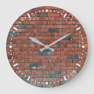 Reloj Redondo Grande Old Reddish/Brownish Brick Wall