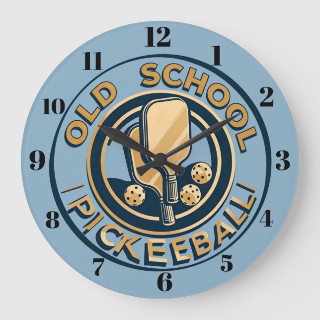 Reloj Redondo Grande Old School Pickleball Wall clock (Anverso)