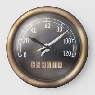 Reloj Redondo Grande Old Speedometer Wall Clock