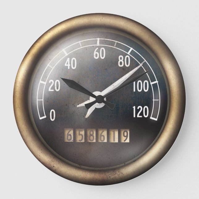 Reloj Redondo Grande Old Speedometer Wall Clock (Anverso)