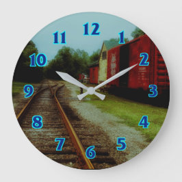 Reloj Redondo Grande Old Train Engine