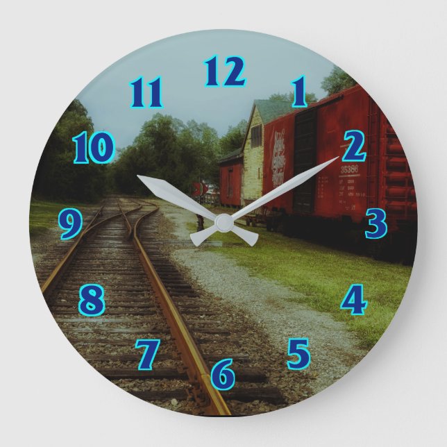 Reloj Redondo Grande Old Train Engine (Anverso)