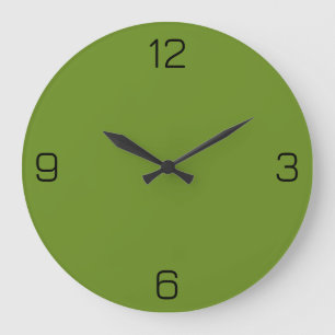 Reloj Redondo Grande Olive Drab Green 6B8E23 Color - Opción para añadir