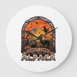 Reloj Redondo Grande Olvidar Caramelo Solo Dame Alpaca Halloween Fantas