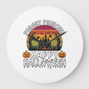 Reloj Redondo Grande Olvidar Princesa Feliz Halloween Casa Embrujada Bo