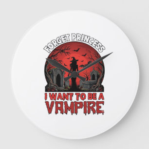 Reloj Redondo Grande Olvidar princesa quiere ser vampiro Halloween_1