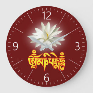 Reloj Redondo Grande Om mani padme hum mantra