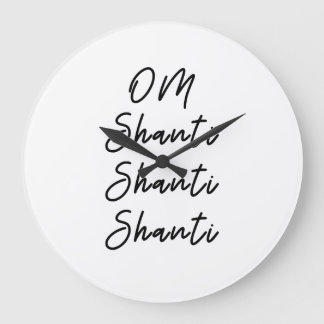Reloj Redondo Grande Om shanti shanti shanti shanti camiseta con mantra