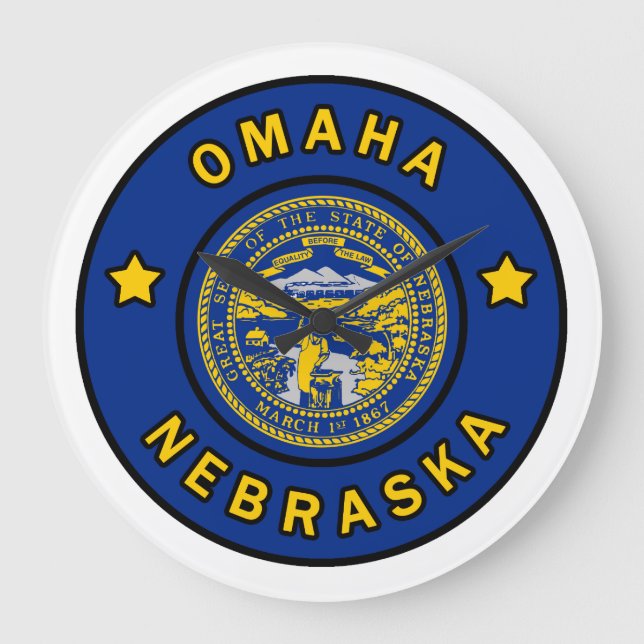 Reloj Redondo Grande Omaha Nebraska (Anverso)