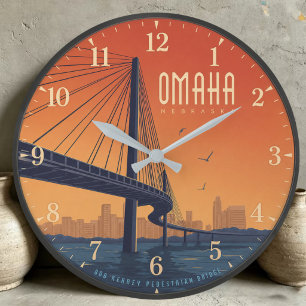Reloj Redondo Grande Omaha Nebraska Bridge