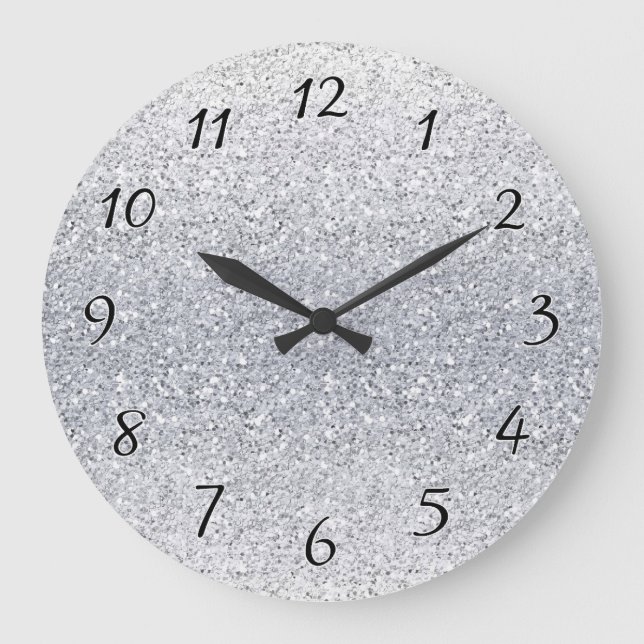 Reloj Redondo Grande Ombre plateado Purpurinoso (Anverso)