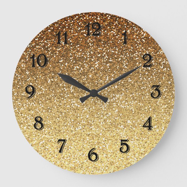 Reloj Redondo Grande Ombre Purpurina de la imitación de oro (Anverso)