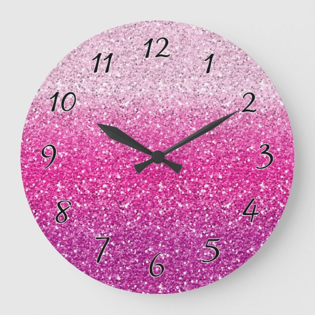 Reloj Redondo Grande Ombre rosado purpurinoso (Anverso)
