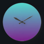 Reloj Redondo Grande Ombre turquesa púrpura<br><div class="desc">Sencillo fondo turquesa y violeta.</div>