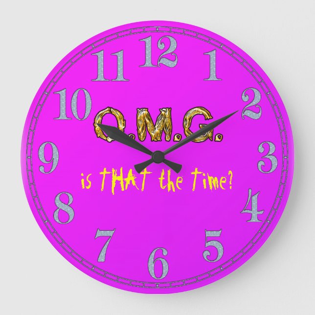 Reloj Redondo Grande OMG! IS THAT THE TIME Funny Arty KOOK Clock (Anverso)