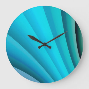 Reloj Redondo Grande Onda azul clara del arte abstracto