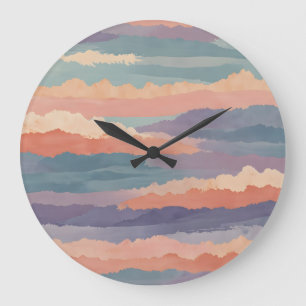 Reloj Redondo Grande Ondas horizontales suaves