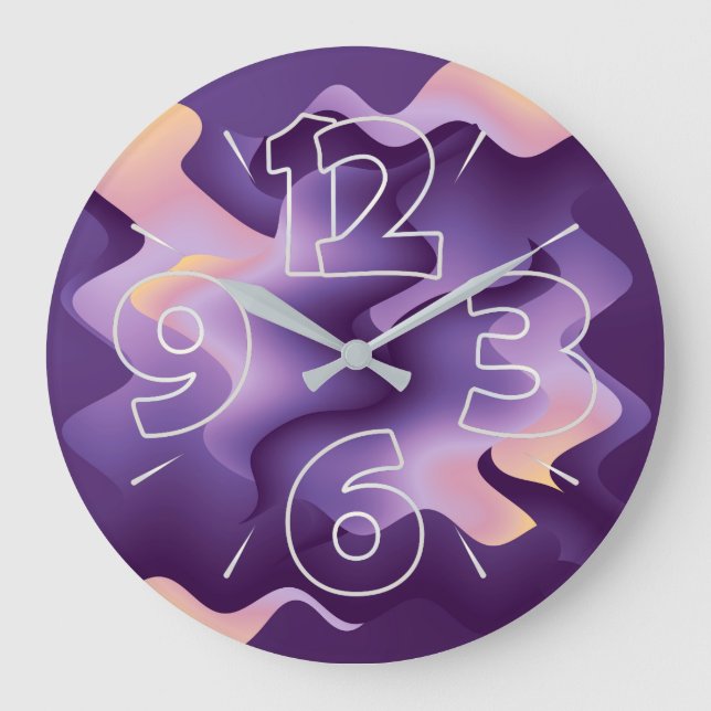 Reloj Redondo Grande Ondas púrpuras (Anverso)