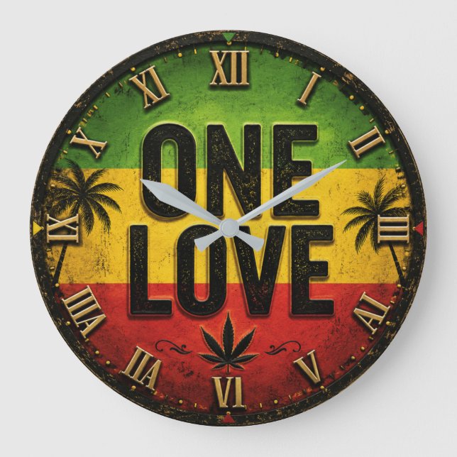 Reloj Redondo Grande One Love Regga (Anverso)