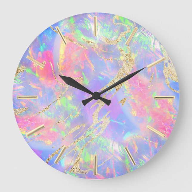 Reloj Redondo Grande Opal holográfico de FAUX (Anverso)