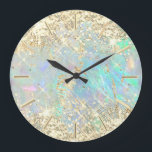 Reloj Redondo Grande opal purpurina de FAUX<br><div class="desc">tenga en cuenta que el efecto holográfico no es real,  sino simplemente simulado</div>