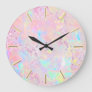 Reloj Redondo Grande opalo con brillo FAUX 