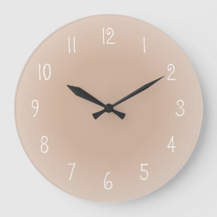 Reloj Redondo Grande Opción de diseño brumoso rosado beige escarchado