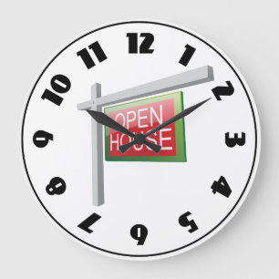 Reloj Redondo Grande Open House Sign Clock