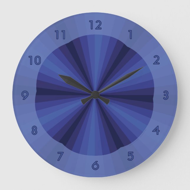 Reloj Redondo Grande Optical Illusion Blue Clock (Anverso)