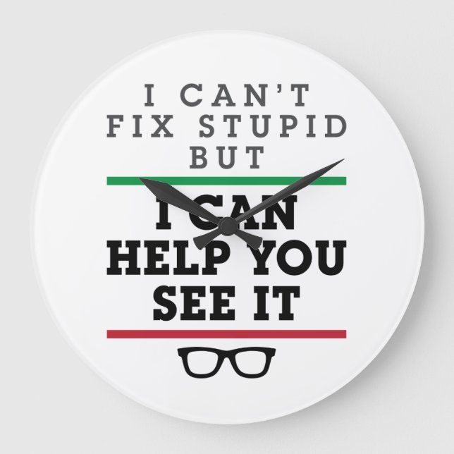 Reloj Redondo Grande Optometrista Optometría Oftalmología Véase Estúpid (Anverso)