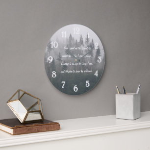 Reloj Redondo Grande Oración de la Serenidad Bosque Brumoso