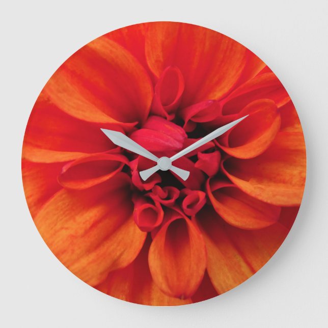 Reloj Redondo Grande Orange Dahlia Acrylic Wall Clock (Anverso)