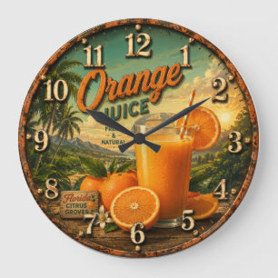 Reloj Redondo Grande Orange Juice Kitchen