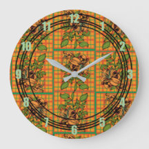 Orange Plaid Floral Cutout