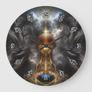 Reloj Redondo Grande Orb De Arte Fractal Claro