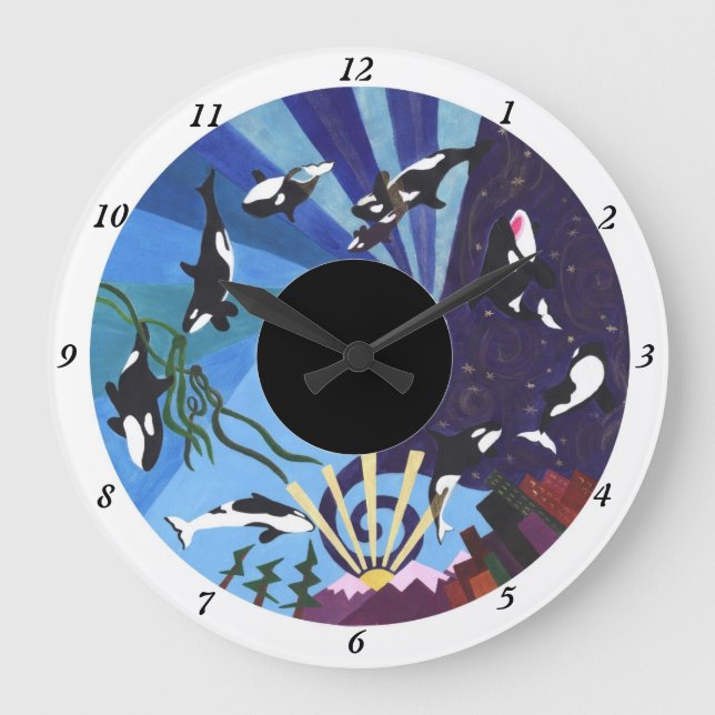 Reloj Redondo Grande Orcas Ascending - with numbers (Anverso)