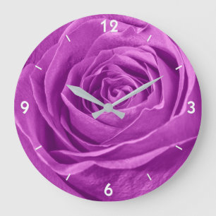 Reloj Redondo Grande Orchid Colored Rose Abstract Floral Photography