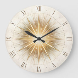 Reloj Redondo Grande Orden Radiante — Arte de Dial Sol Explosivo
