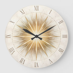 Reloj Redondo Grande Orden Radiante — Arte de Dial Sol Explosivo