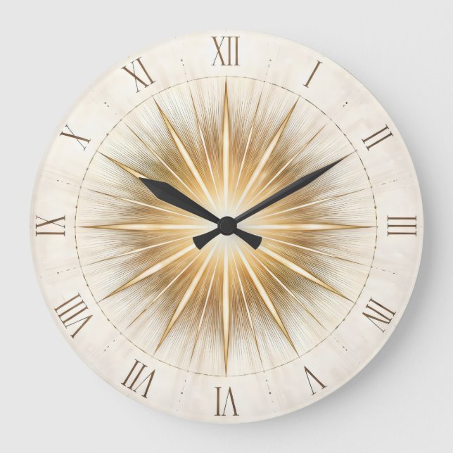 Reloj Redondo Grande Orden Radiante — Arte de Dial Sol Explosivo (Anverso)