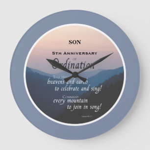 Reloj Redondo Grande Ordenanza del personalizar, 5° Aniversario