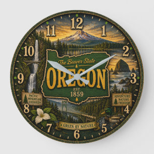 Reloj Redondo Grande Oregon Beaver State Mountain Coastal