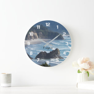 Reloj Redondo Grande Oregon Scenon Coastline Seascape